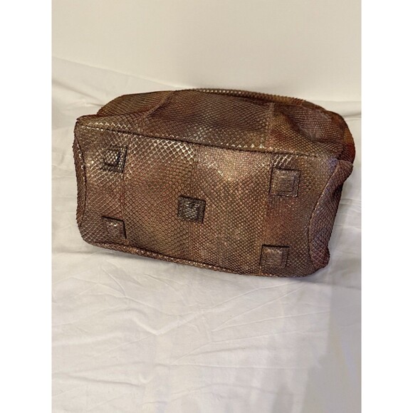 Vintage Fatto A Mano Carlos Falchi Bronze Snakeskin Hobo Bag EUC - Picture 3 of 15